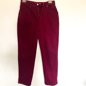 Gloria Vanderbilt Stretch Jeans Size 10 Short, Burgundy